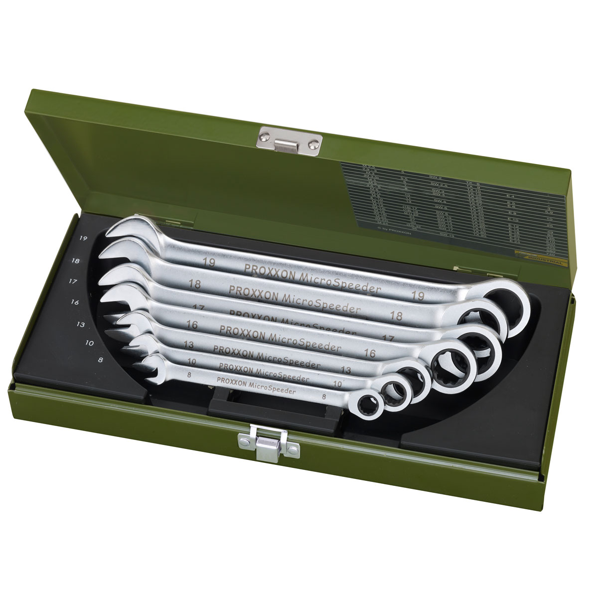 Proxxon Industrial Gabel-Ringschlüssel-Satz MicroSpeeder 8-19 mm 7-teilig