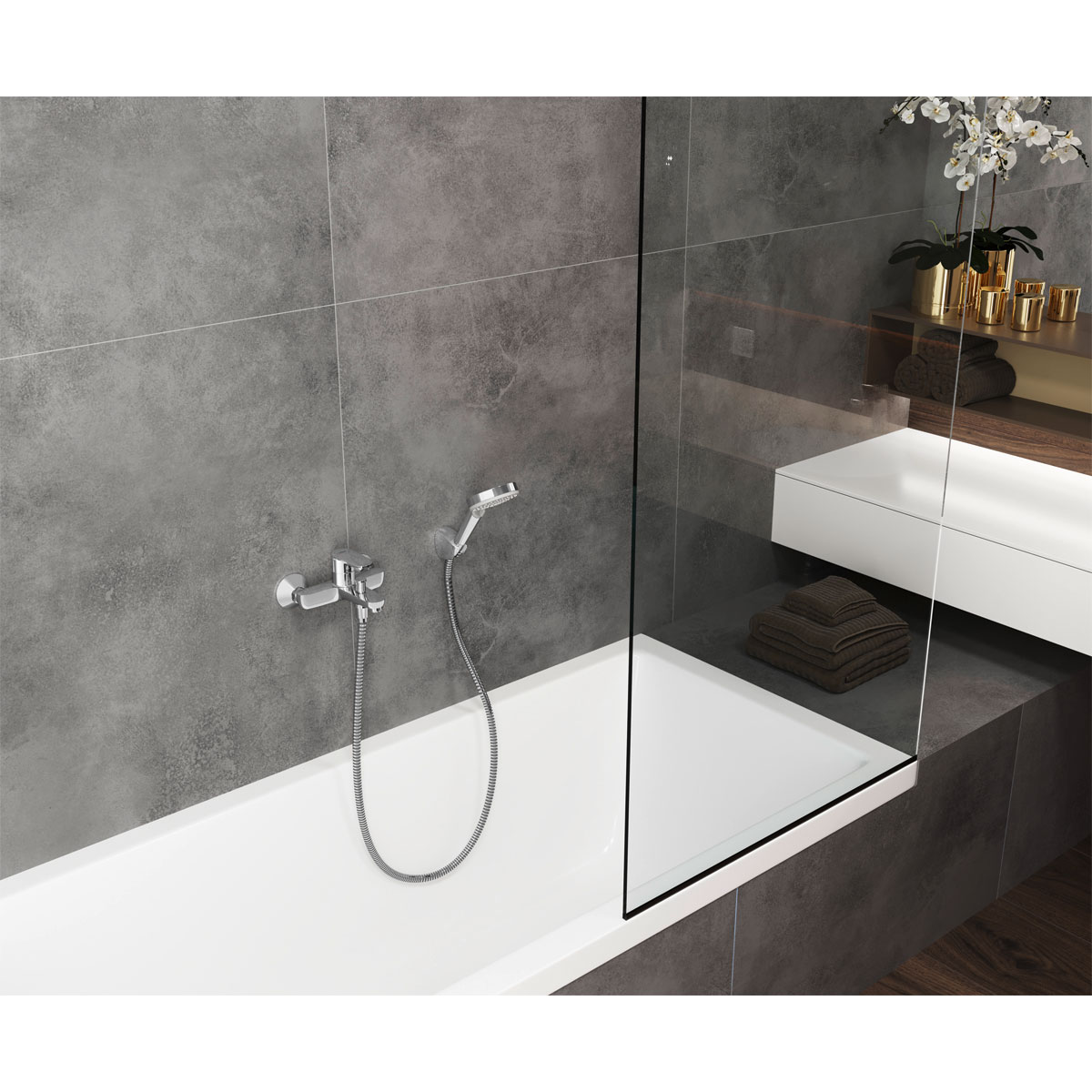 Hansgrohe Einhebel-Wannenmischer Vernis Blend Aufputz chrom  Bild 2