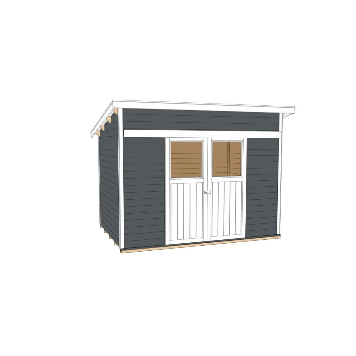 Weka Schiebetürhaus 225 Größe 1/2 315 x 249 x 238 cm grau Bild 3