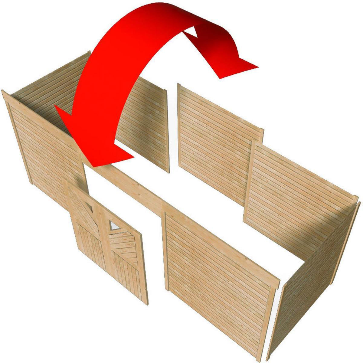 Karibu Geräteraum 1 KDI mit Doppelflügeltor an der Frontseite Breite 546 cm