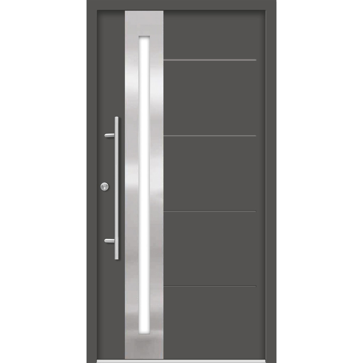 SplenDoor Premium-Haustür Passivedoor Eksjo energiesparend anthrazit 100 x 200 cm links