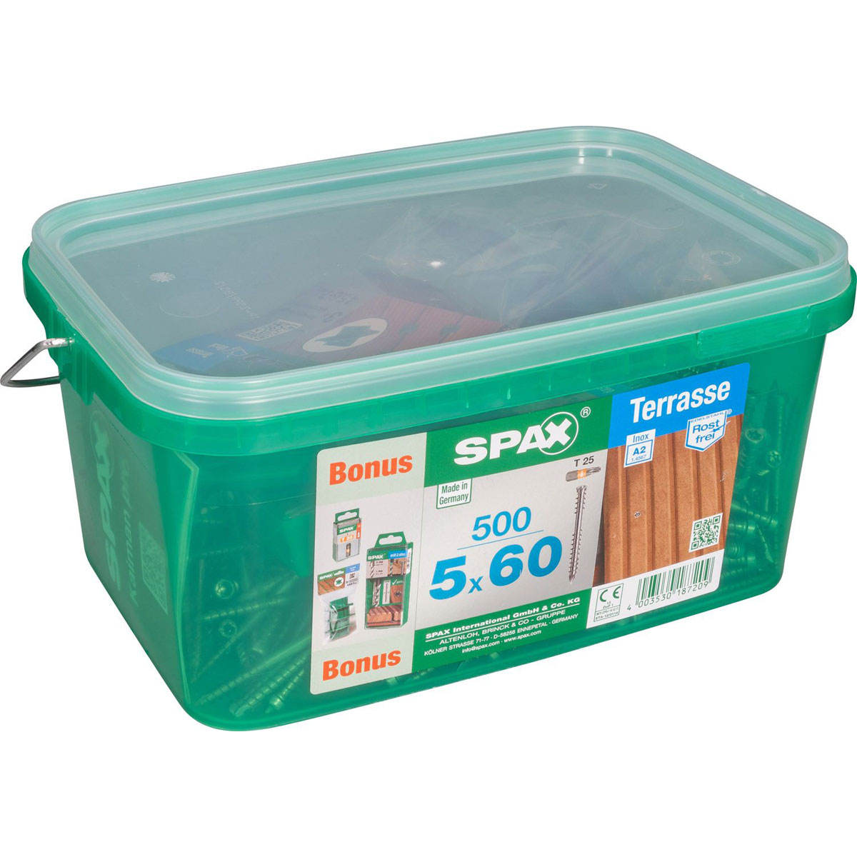 Spax Terrassenschraube Bonus-Set Zylinderkopf 5 x 60 mm 600 Stück Bild 1