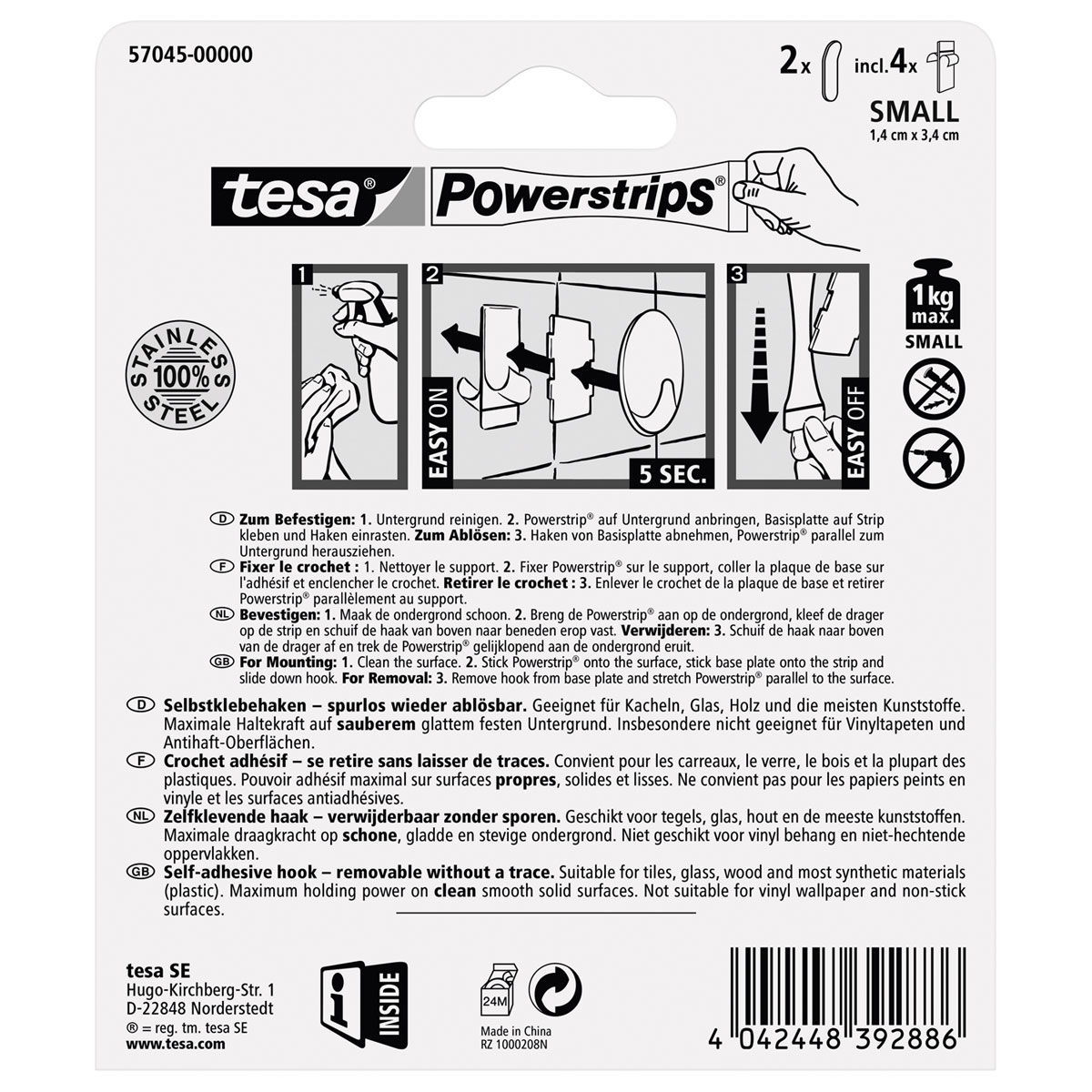 Tesa Haken Powerstrips Small Metall Bild 2