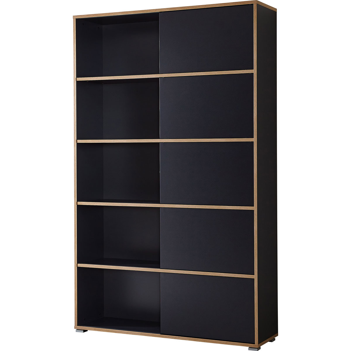 Schiebetürregal 120 x 196 x 35 cm anthrazit/Sonoma Eiche Bild 3