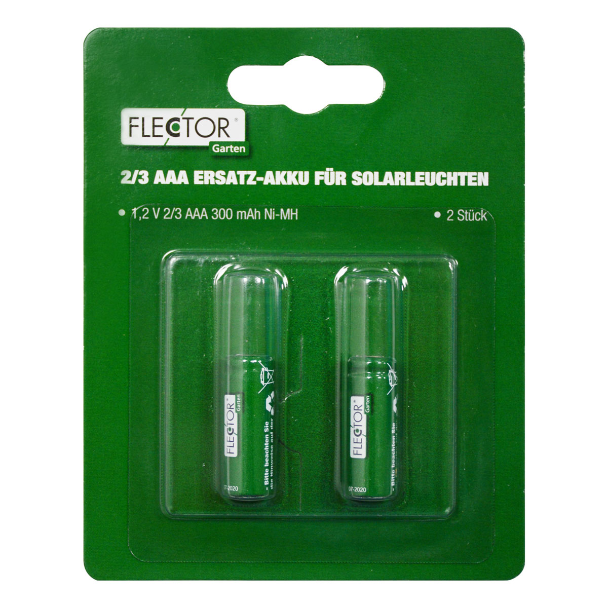 Flector Garten Akku für Solarleuchte 1,2V 2 Stück