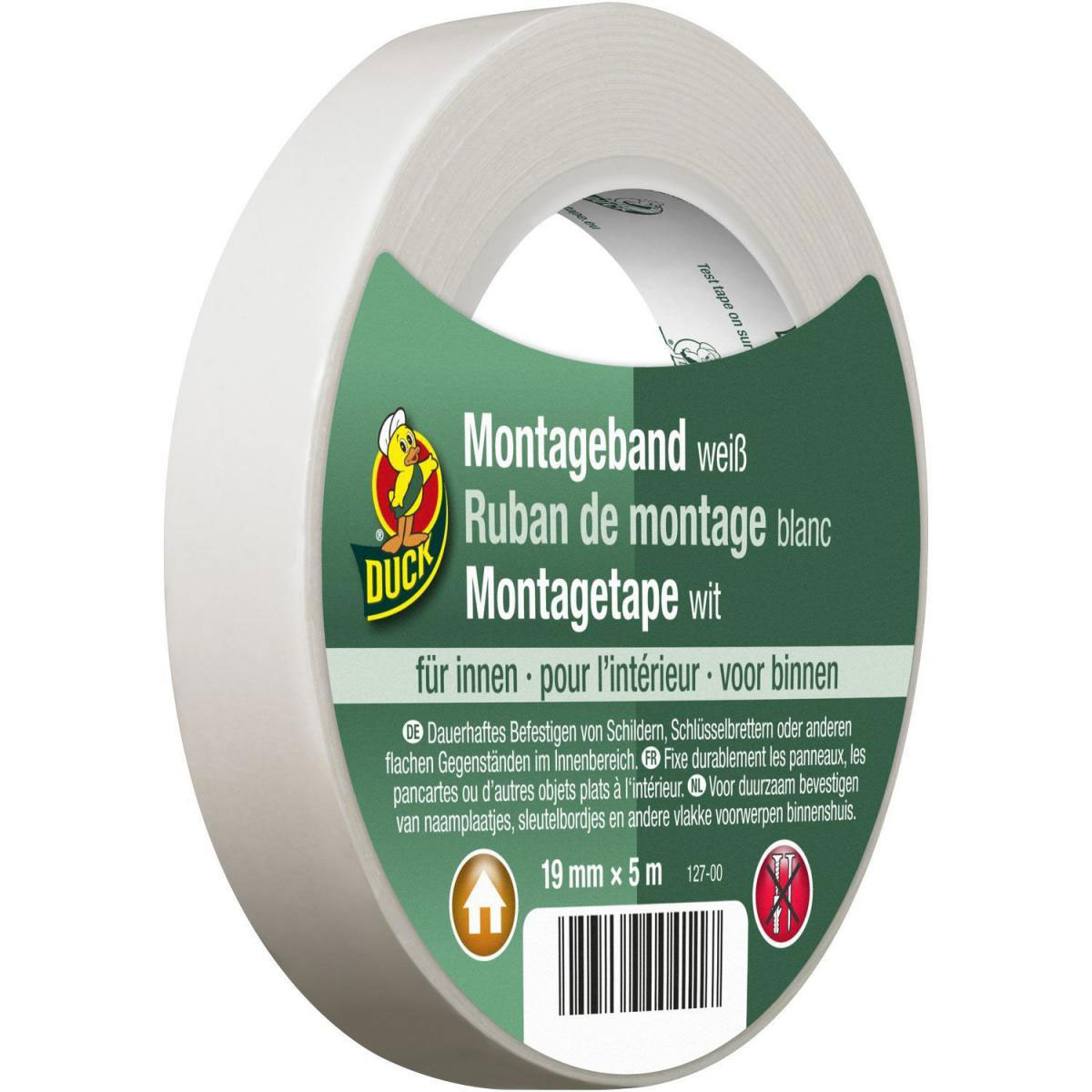 Duck Montageband für innen weiß 19 mm x 5 m Duck Montageband für innen weiß 19 mm x 5 m