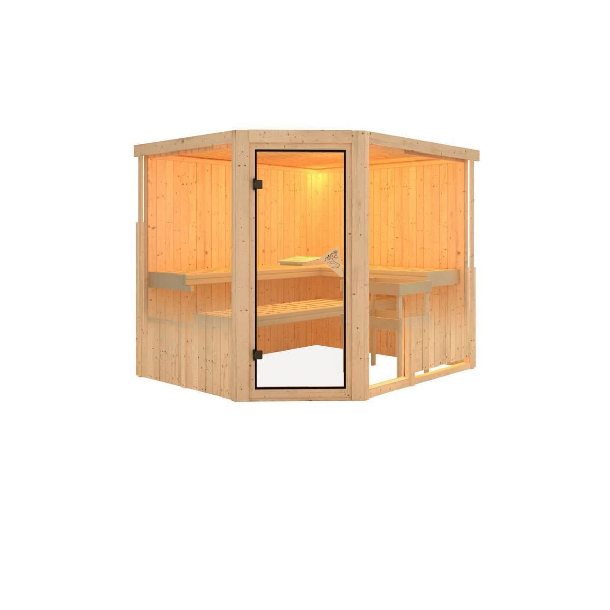 Karibu Systemsauna Fiona 3 68 mm ohne Ofen ohne Dachkranz Bild 2