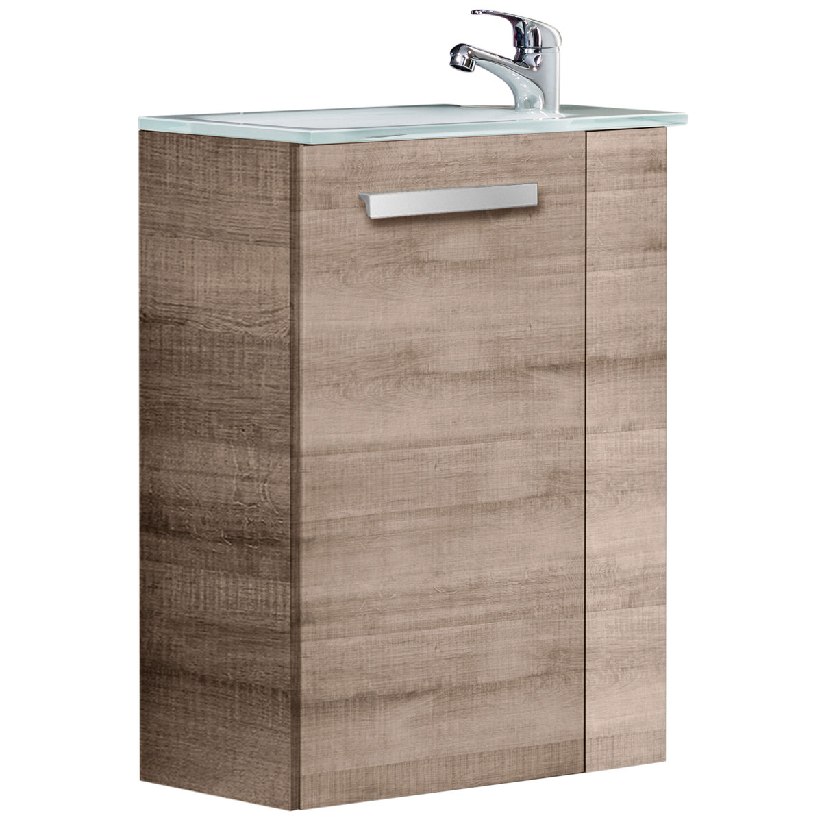 Fackelmann  Gäste-WC Waschtischunterschrank links SBC 440 x 600 x 243 mm Graueiche Bild 4