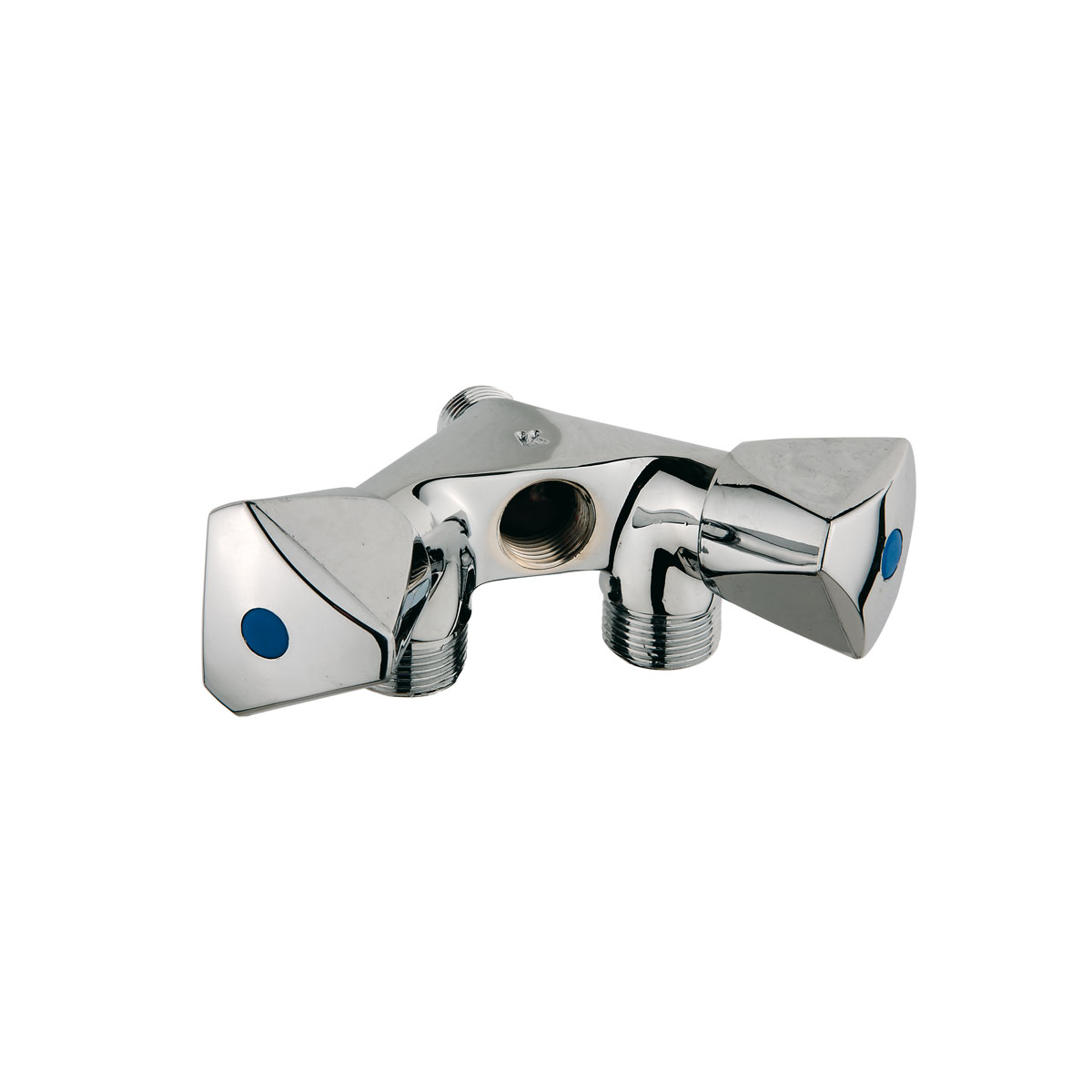 Kirchhoff GA-Wandventil doppelt 1/2"AG x 3/4" AG x 1/2"IG mit Rueckflussverhinderer