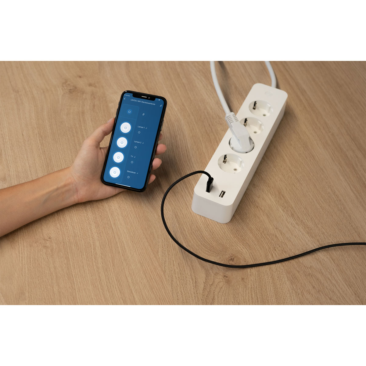 Unitec WIFI Steckdosenleiste Smart 4fach inkl 2xUSB weiß Bild 13