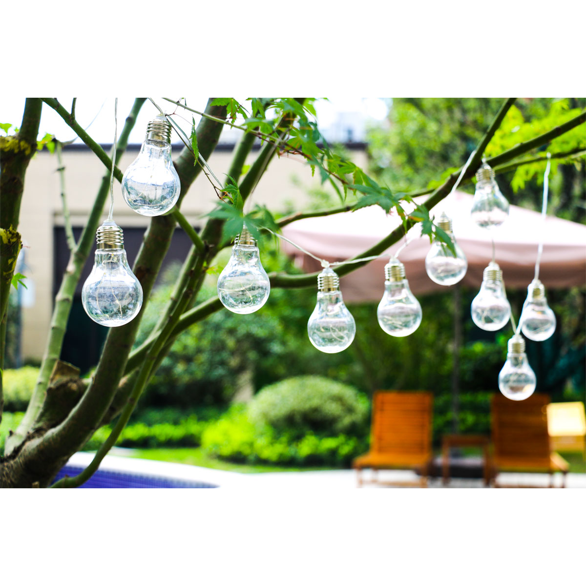 Flector Garten LED-Solar-Lichterkette Vintage inkl 10 Birnen Bild 3