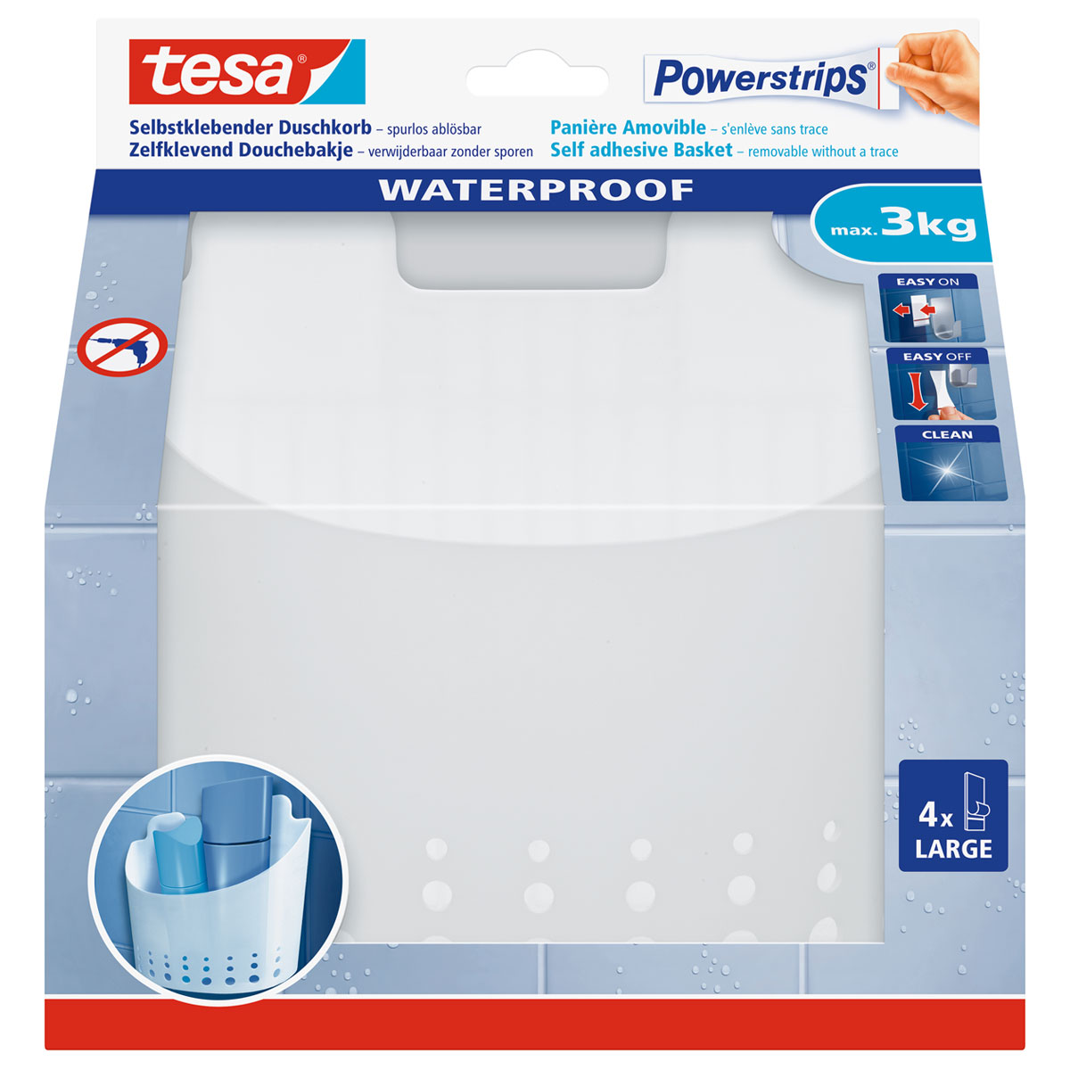 Tesa Powerstrips Waterproof Duschkorb Large Bild 1