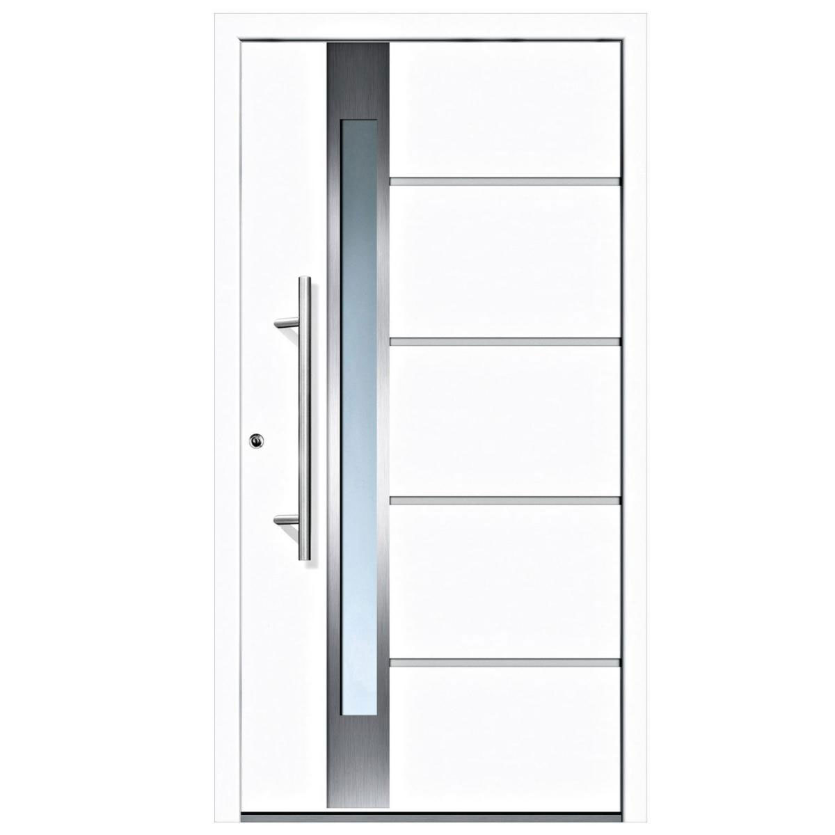 Aluminium-Sicherheitshaustür Rom Superior weiß 110 x 210 cm links Bild 1