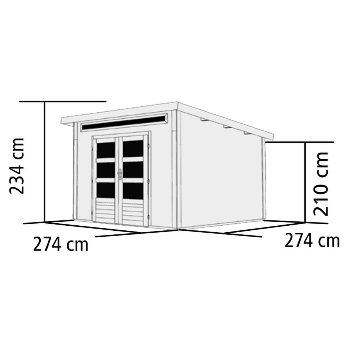 Karibu Gartenhaus-Set Kandem 6 mit Anbaudach 2,95 m naturbelassen Bild 5