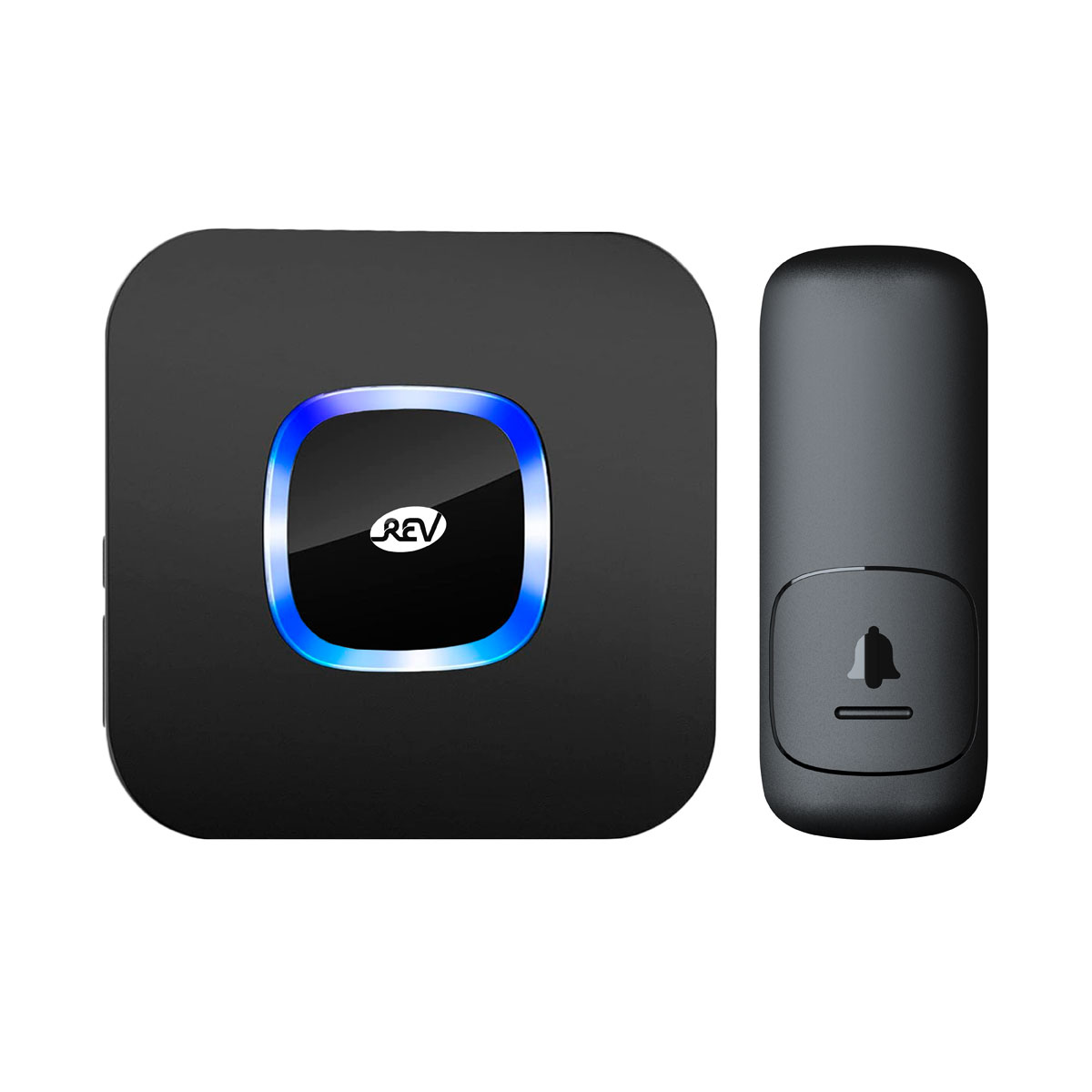 REV Ritter  Funk-Gong Piezo für Steckdose mit selbstversorgendem Taster 100 m schwarz
