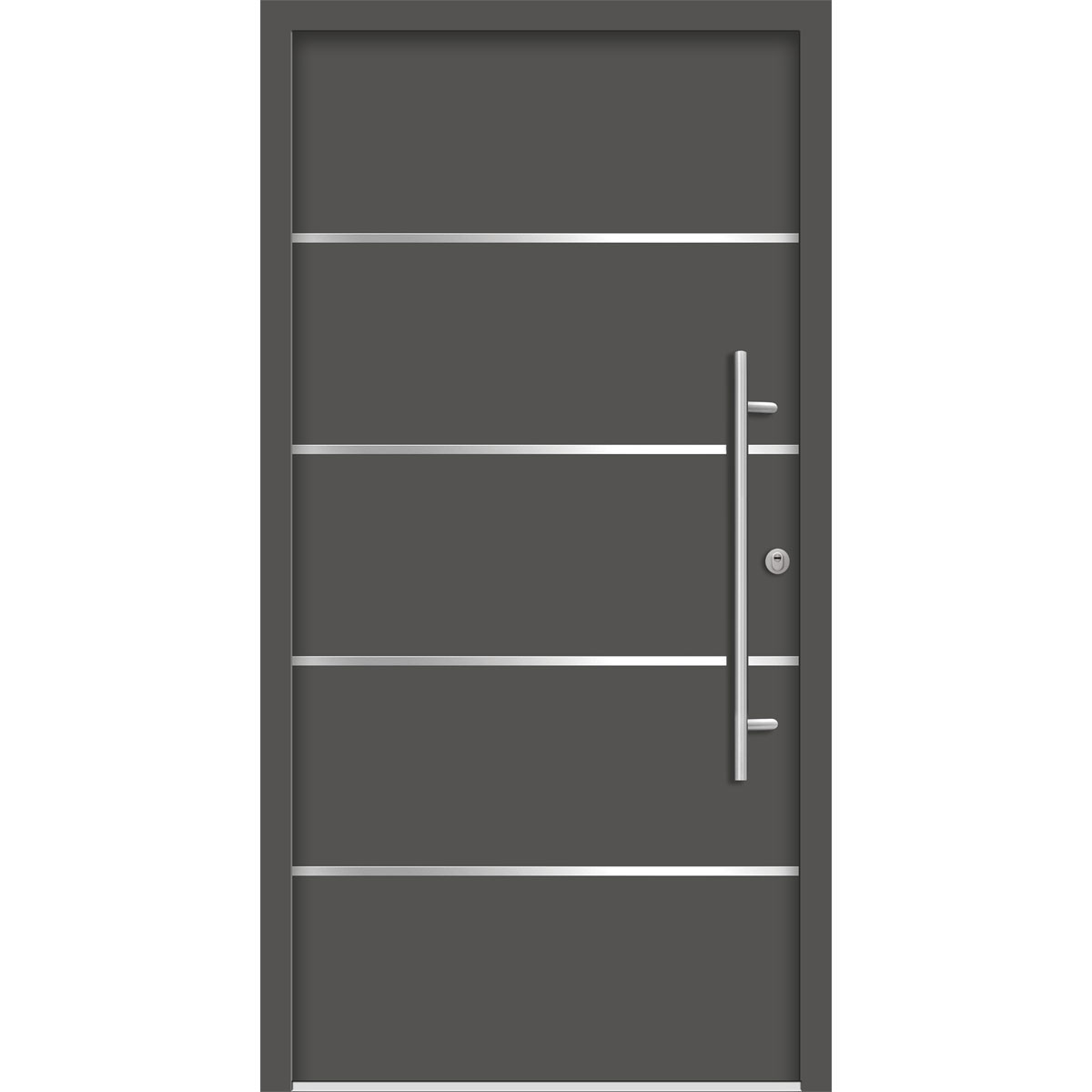 SplenDoor Premium-Haustür Passivedoor Visby RC2 energiesparend einbruchsicher anthrazit 110 x 210 cm rechts