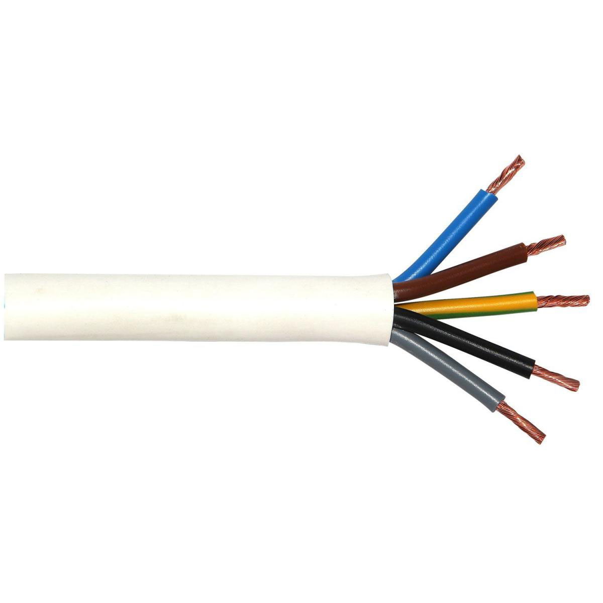 Herdanschlussleitung H05VV-F 5G 2,5 weiß 3 m