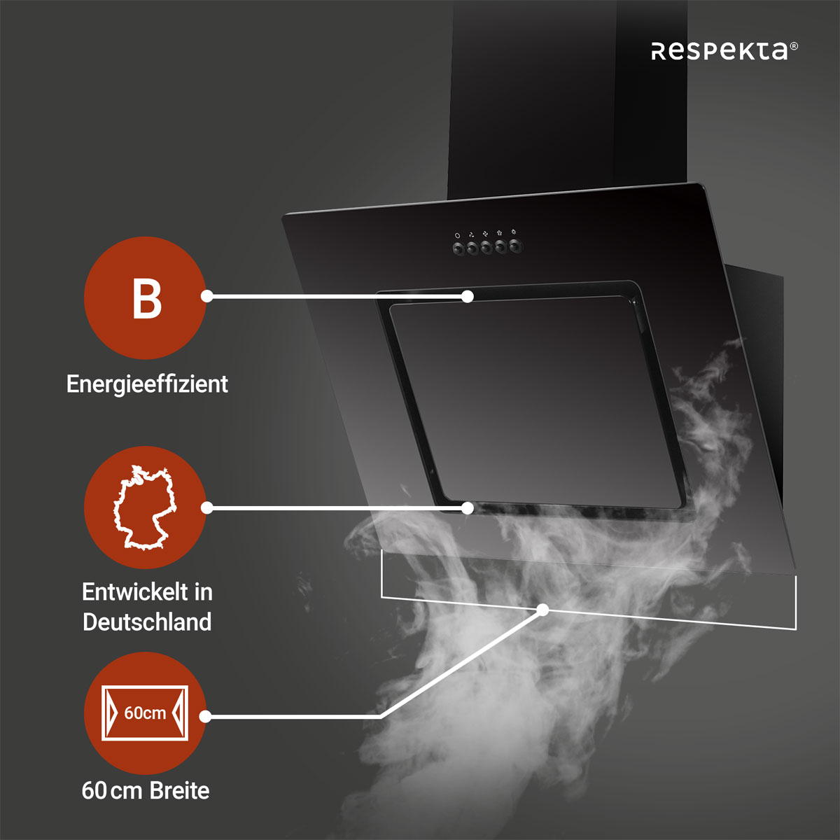 Respekta Dunstabzugshaube FTA 350 S schwarz Bild 8