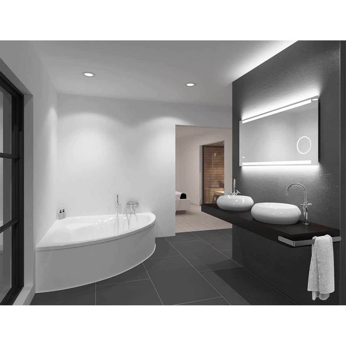 DSK  Design LED Lichtspiegel Silver Rey 120 x 60 cm Bild 3