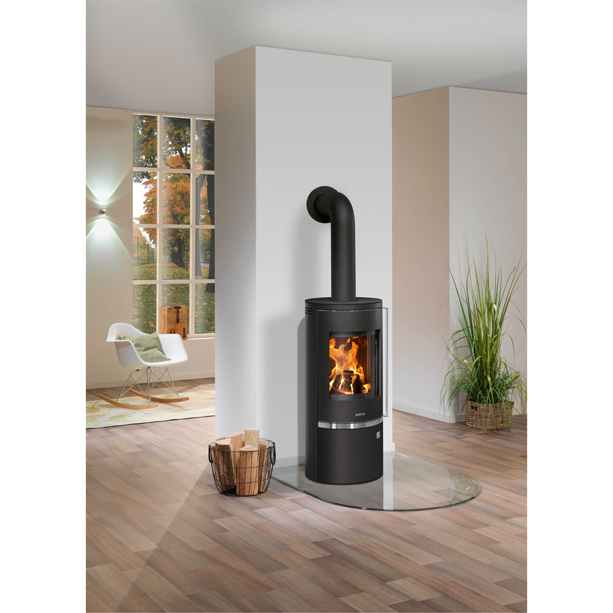 Kaminofen Faro W+ 2.0 Sandstein, KorpusStahl Schwarz Bild 3