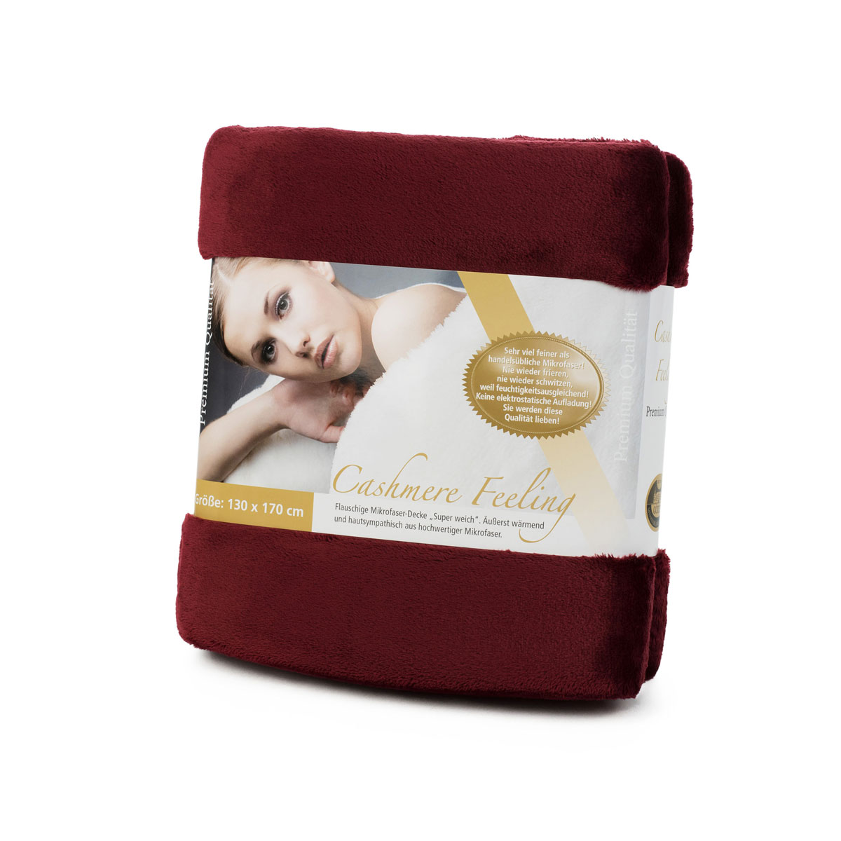 Gözze Cashmere Decke Feeling 130 x 170 cm bordeaux