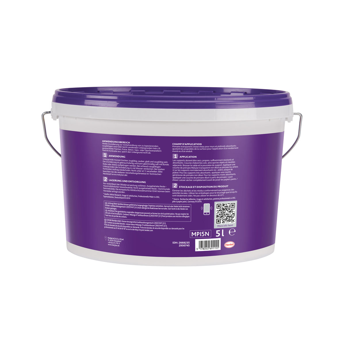 Metylan Tapeziergrund Spezial Grundierung für Vliestapeten 5 l Bild 2