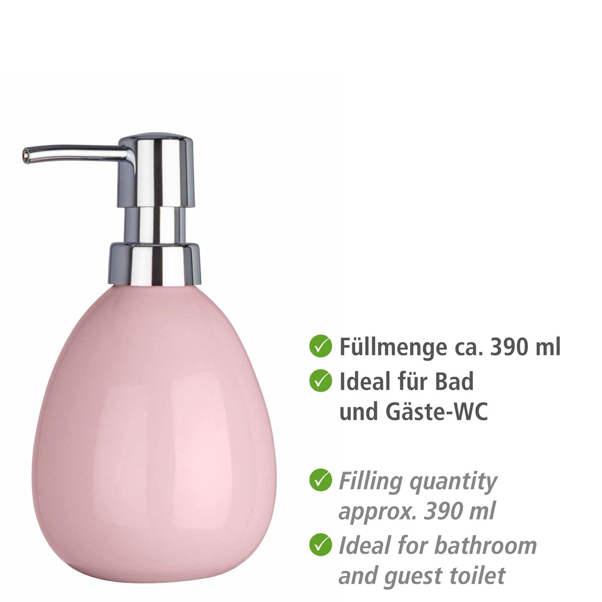 Wenko Seifenspender Polaris Pastel Rose 390 ml Bild 4