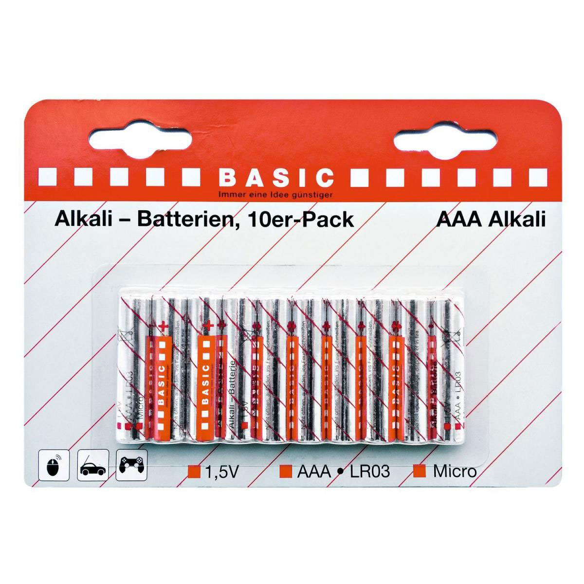Basic Alkaline-Batterien AAA 1,5V 10er-Pack Bild 2