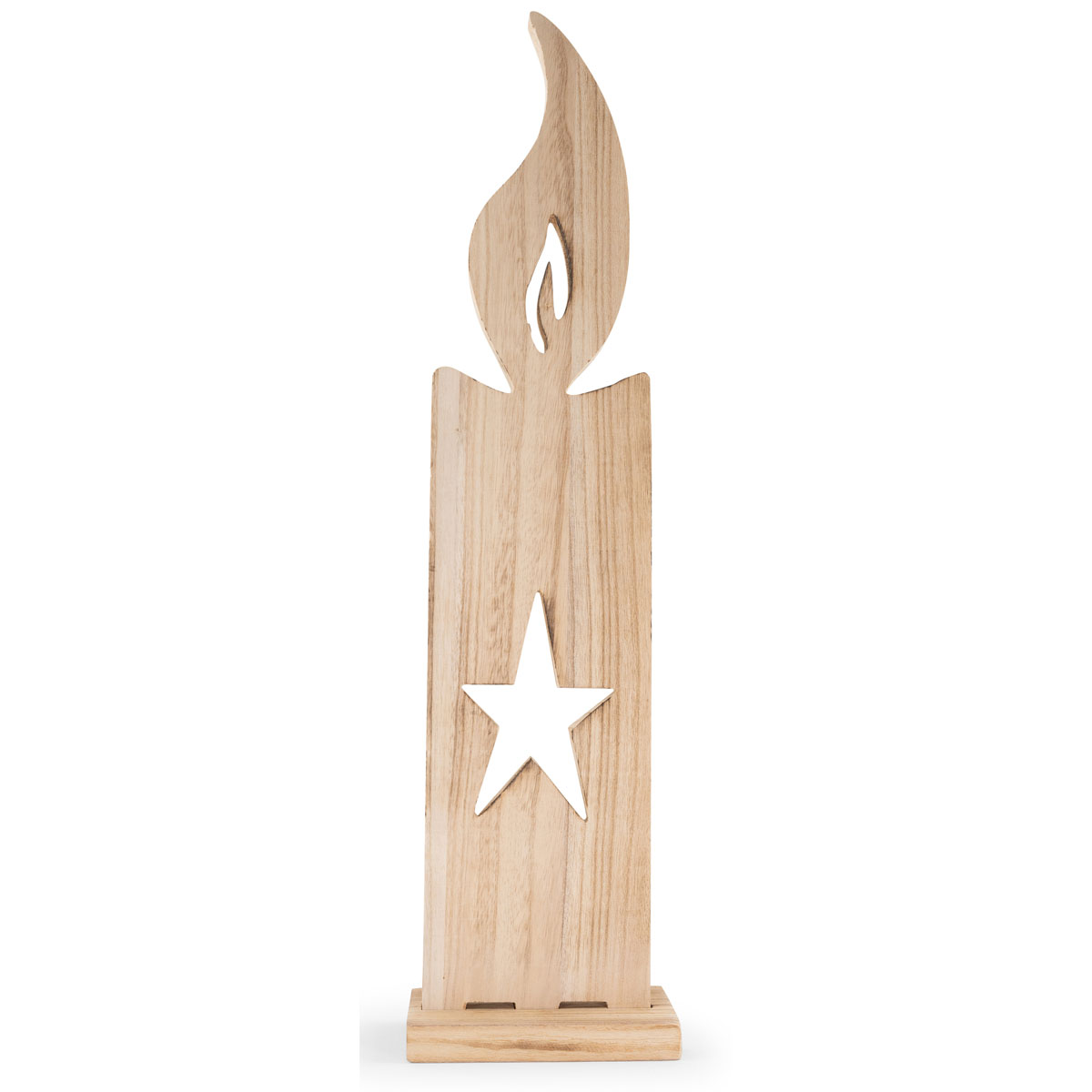 Deko-Kerze zum Stellen Holz 17 x 12,5 x 71 cm natur