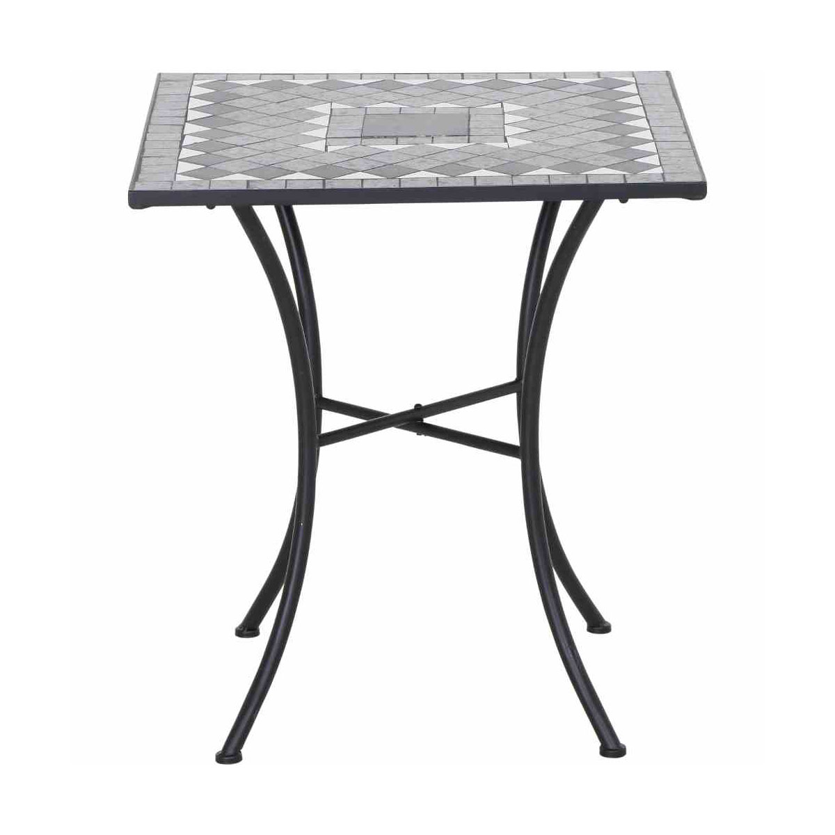 Siena Garden Bistrotisch Como 64 x 64 x 71 cm Stahlgestell schwarz Bild 2