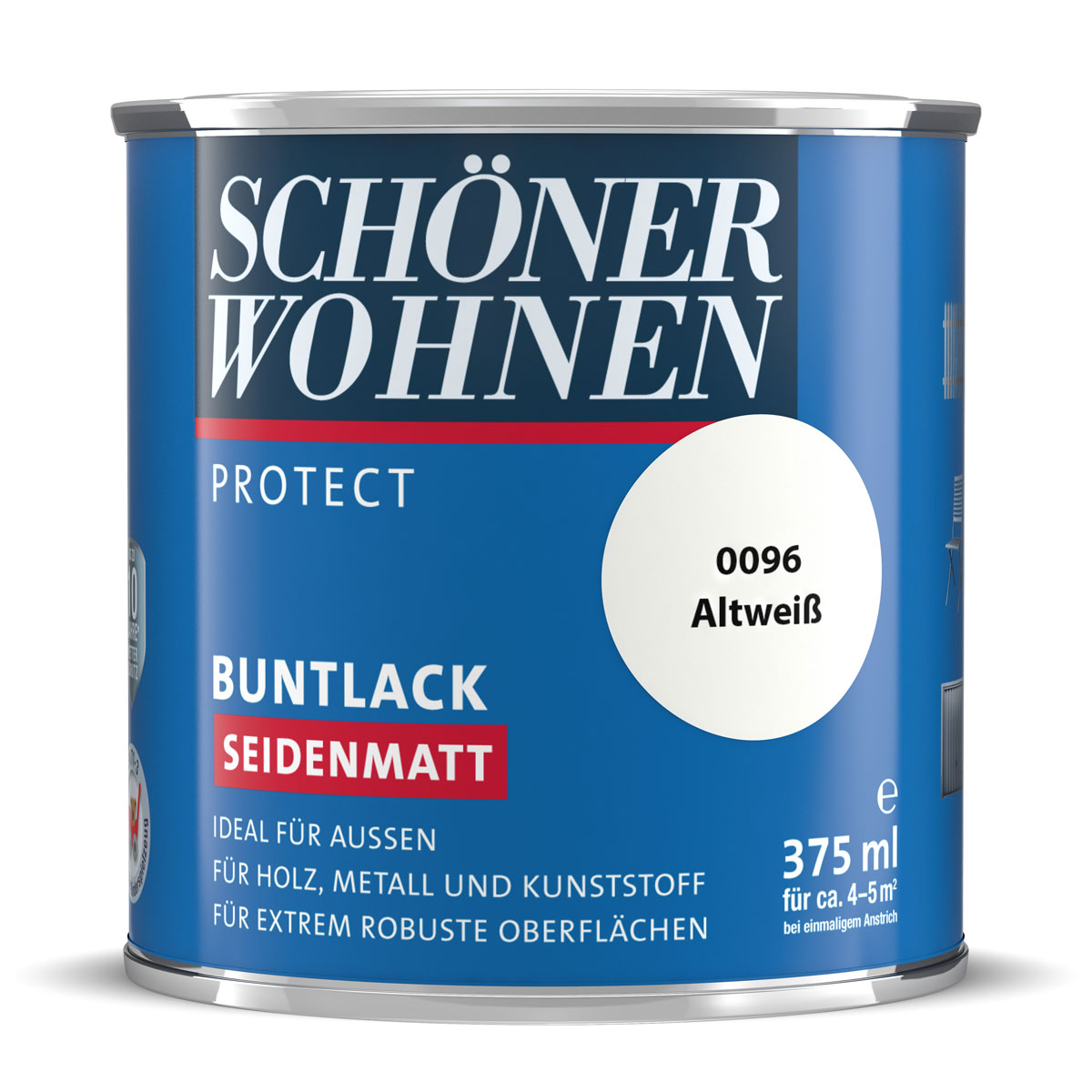 Schöner Wohnen Farbe Buntlack Protect altweiß seidenmatt 375 ml Schöner Wohnen Farbe Buntlack Protect altweiß seidenmatt 375 ml