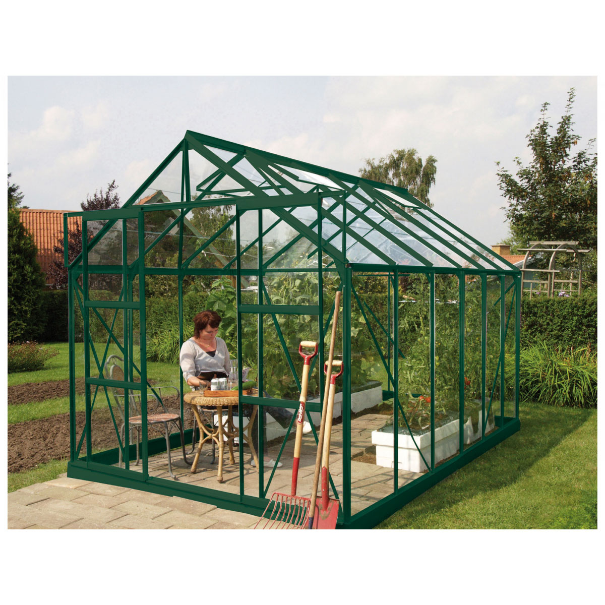 Vitavia Gewächshaus Mars 9900 9,9m² 3 mm Einscheibensicherheitsglas grün