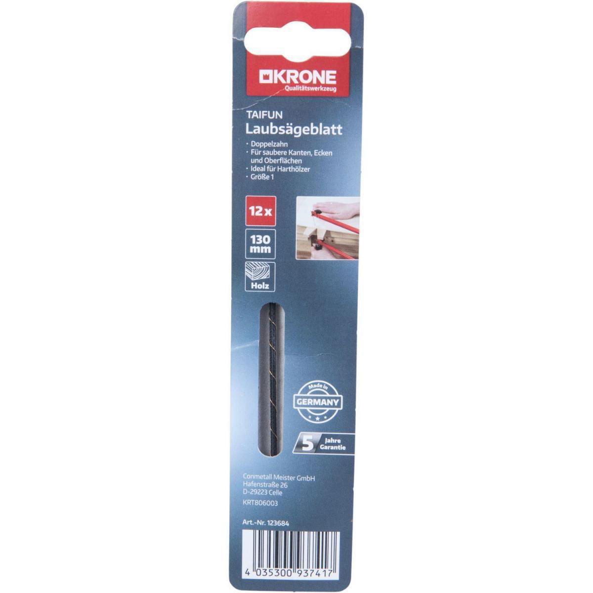 Krone Laubsägeblatt Taifun für Holz Nr 1 Bild 1