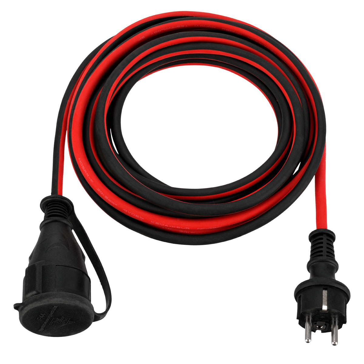 REV Ritter Verlängerung Safeline Gummi Schutzk. H05RR-F 3G1,5² 5m rot-schwarz Bild 1