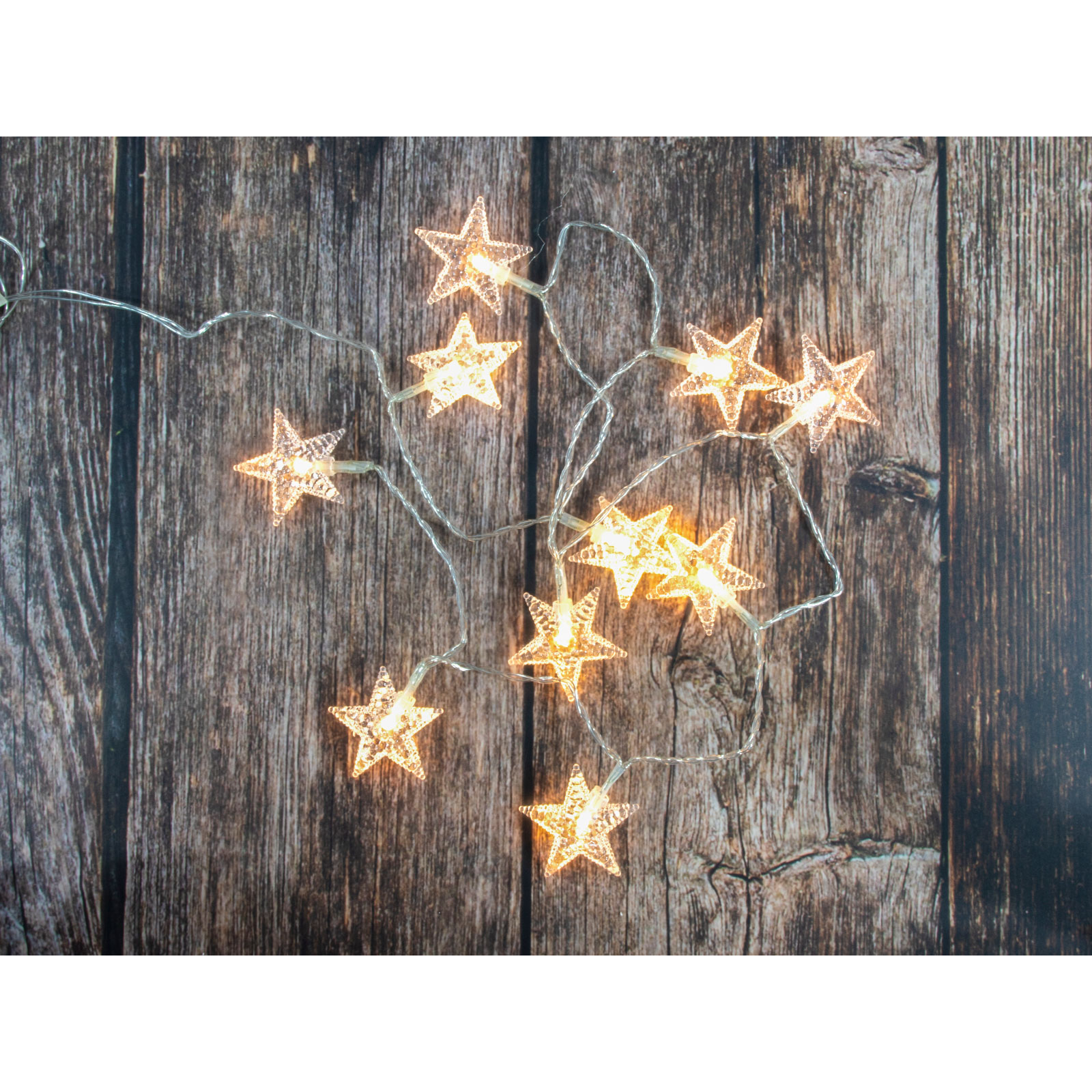 LED-Kette Sterne 10 LEDs mit Timer warmweiß Bild 3