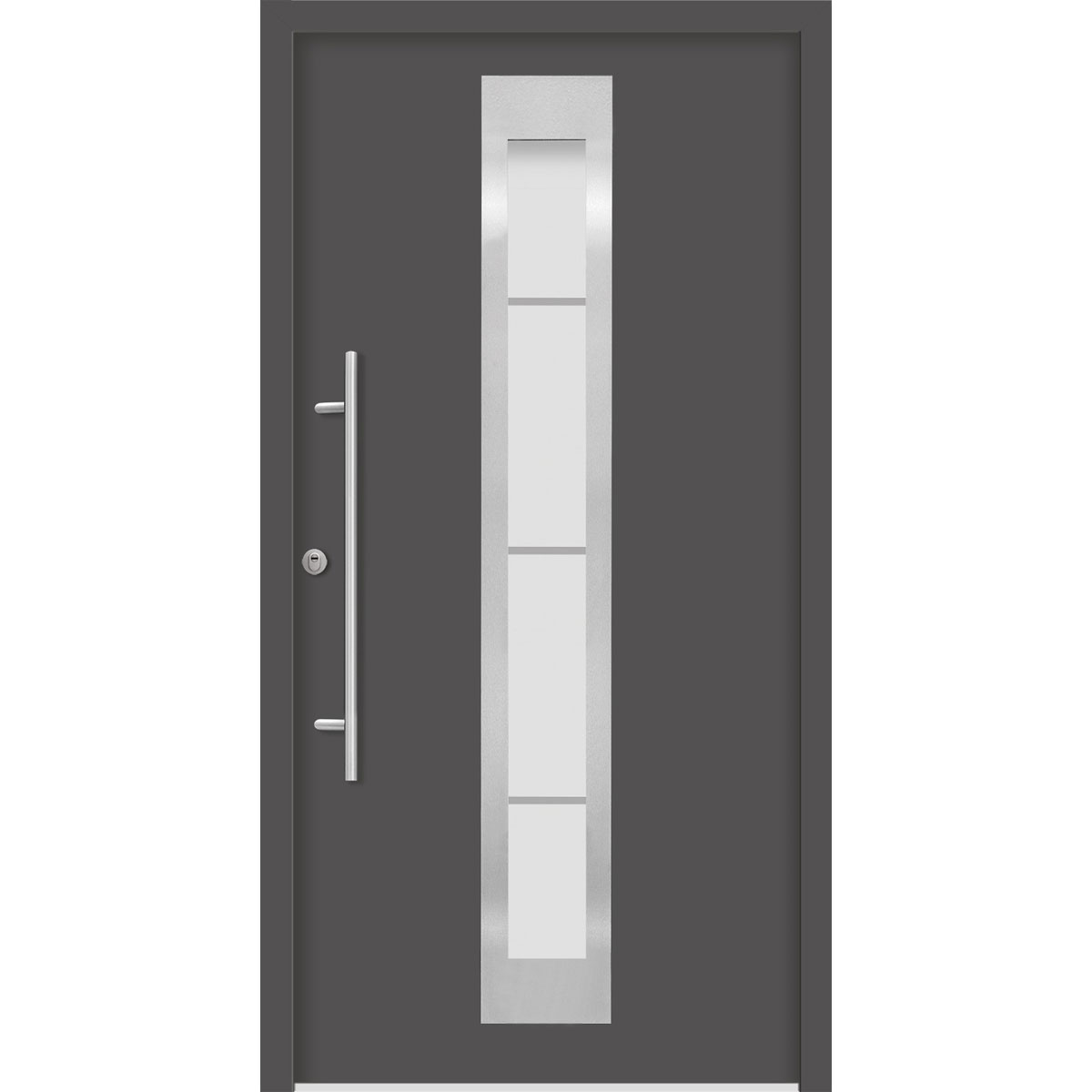 SplenDoor Premium-Haustür Passivedoor Malmo RC2 energiesparend einbruchsicher anthrazit 110 x 210 cm links