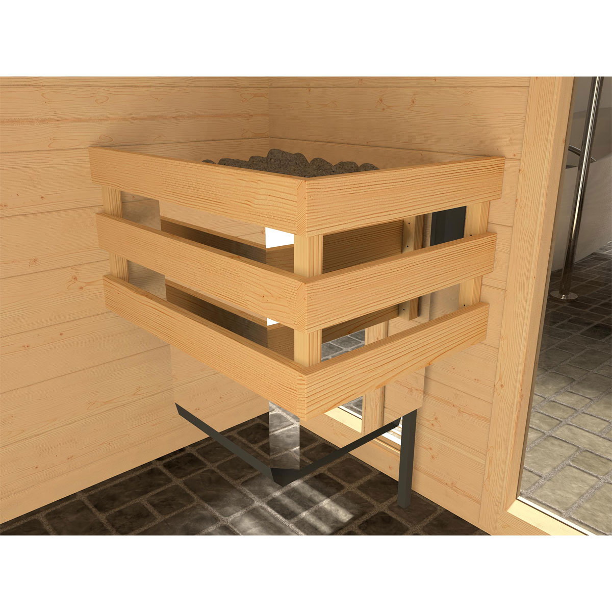 Weka  Premium Massivholz-Elementsauna Kemi Größe 2 Sparset 7,5 kW OS Bild 5