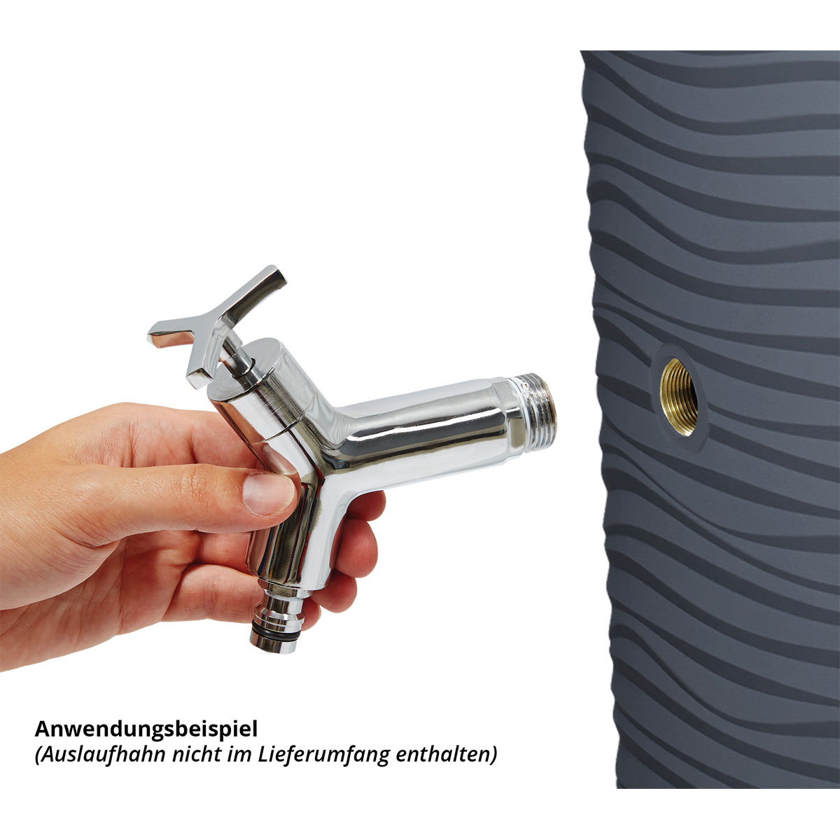 Garantia  Regentonne Natura 2in1 350 Liter graphite grey inkl. Pflanzschale Bild 6