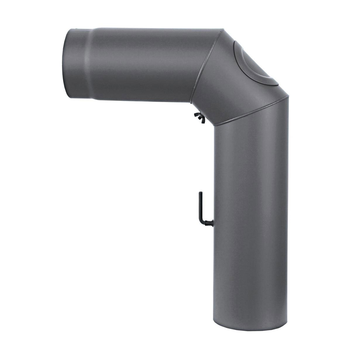 MyFireTool Rauchrohr 90 Grad Ø 120 mm grau 2 mm
