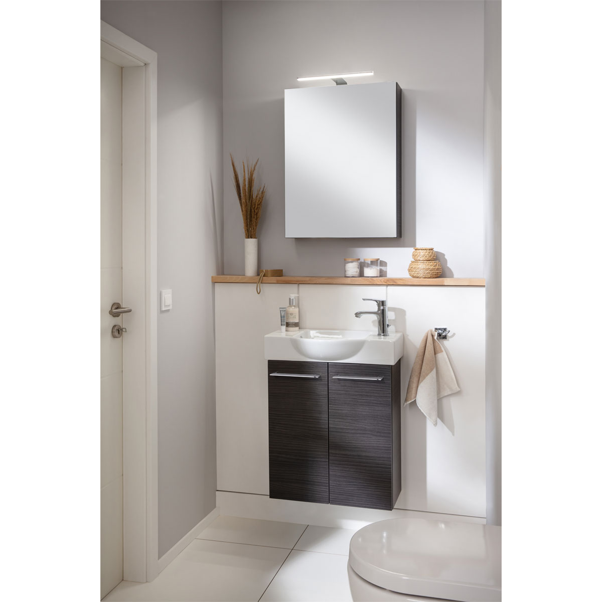 Fackelmann  Gäste-WC Spiegelschrank rechts SBC 500 x 680 x 153 mm DarkOak Bild 3