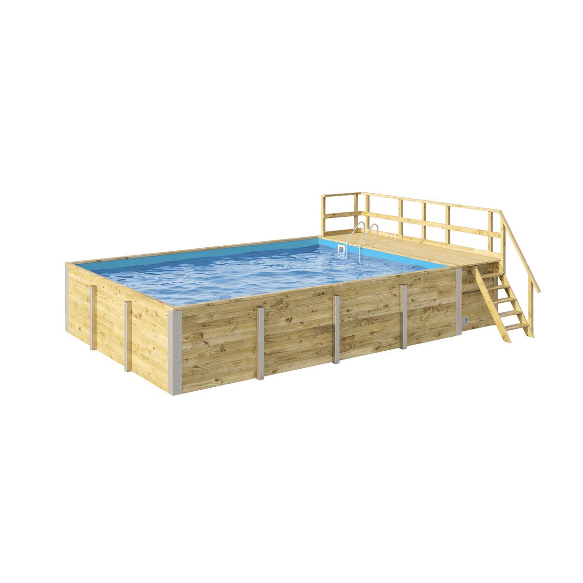 Weka Pool Rechteckig Größe 2 b 401,5 x 641,5 cm inkl Technikraum/Sonnendeck und FilteranlageFolie blau 0,6 mm Bild 4