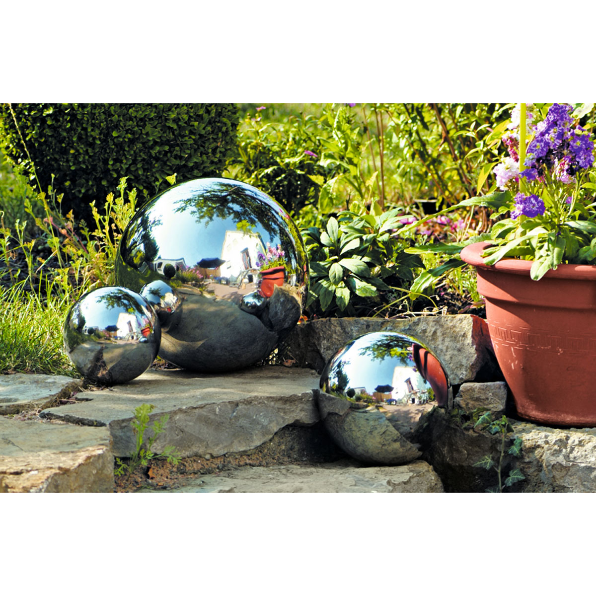 Haveson Dekokugel Durchmesser 10 cm Edelstahl Bild 2