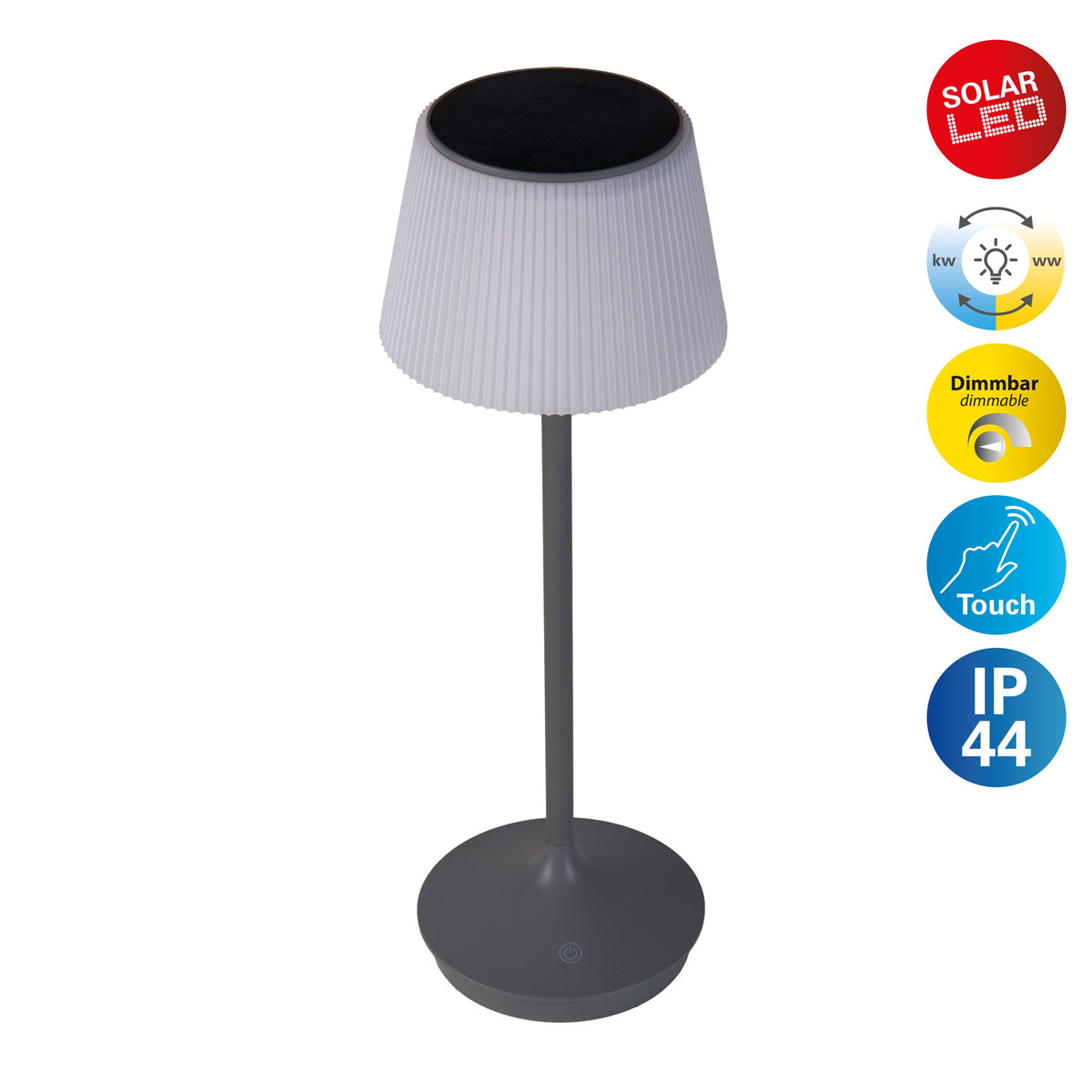 TL Emmi Metall/KS grau LxBxH: 13x13x38cmdimmbar Bild 2