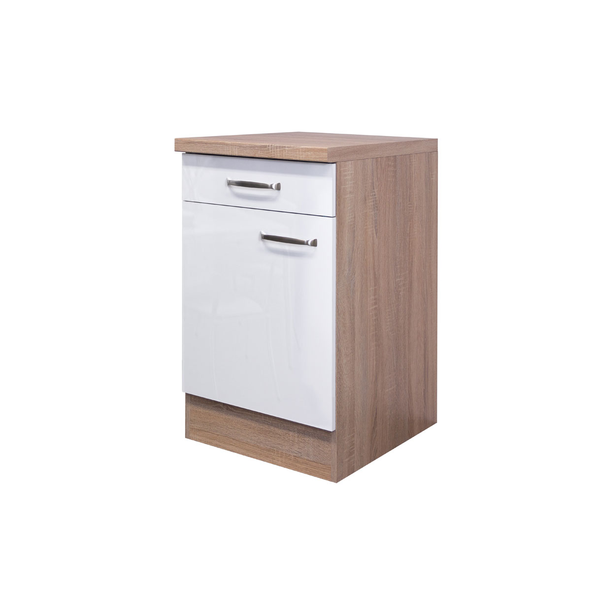 Flex-Well Küchenunterschrank „Valero“, 50x86x60 cm, weiß/Sonoma Eiche Bild 1