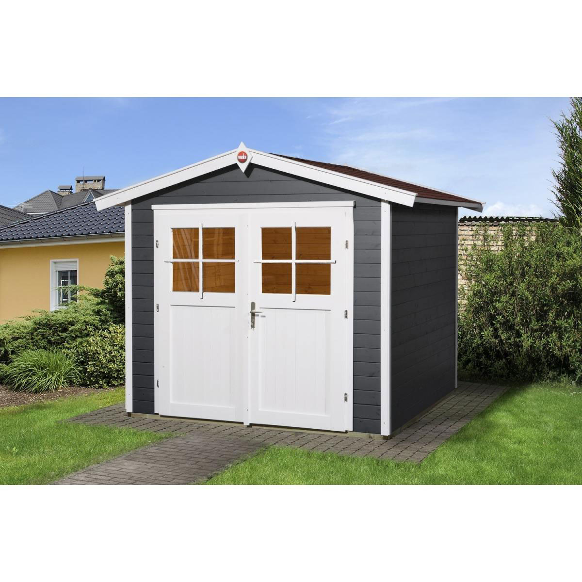 Weka Gartenhaus 224 280 x 259 x 227 cm grau Bild 1