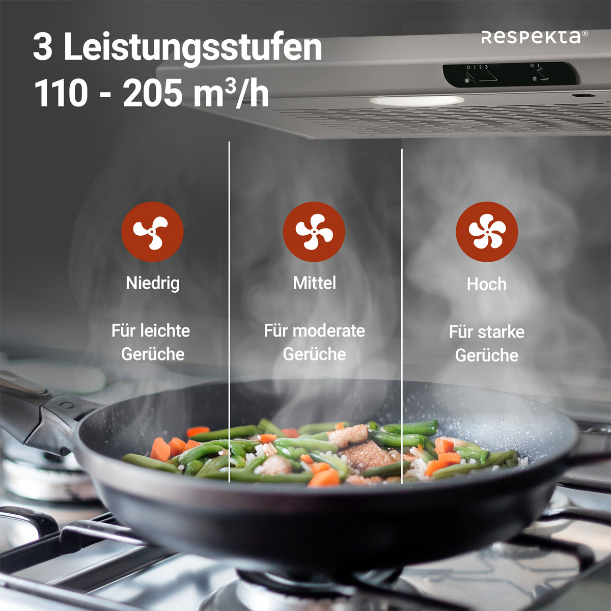 Respekta Suna Unterbauhaube DH640IXL 60 cm Edelstahl Bild 13