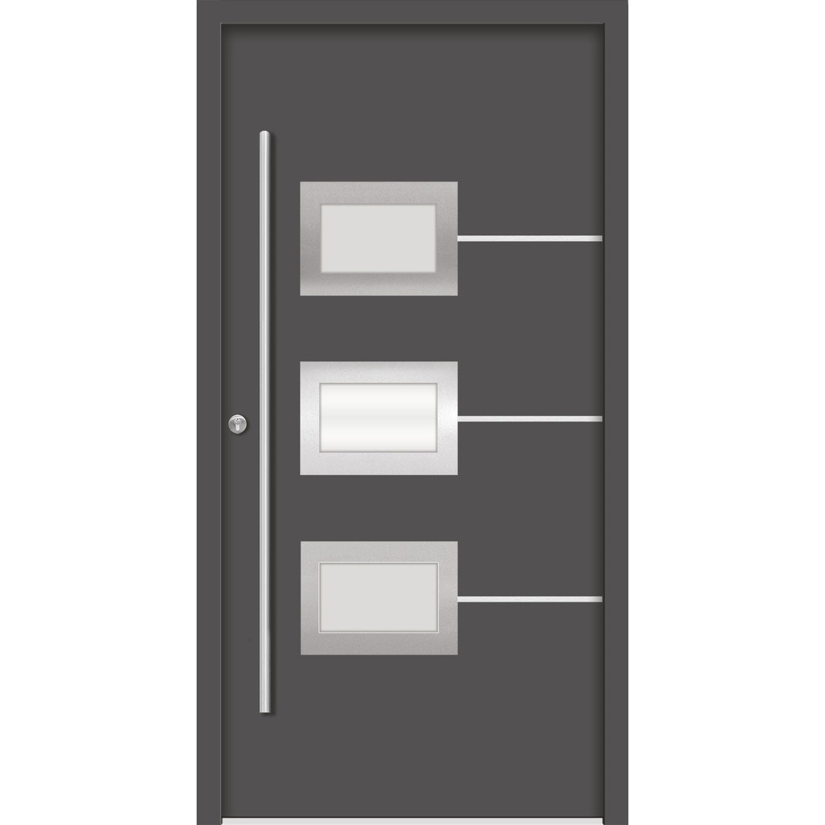 SplenDoor Premium-Haustür Passivedoor Bergen energiesparend anthrazit 100 x 200 cm links