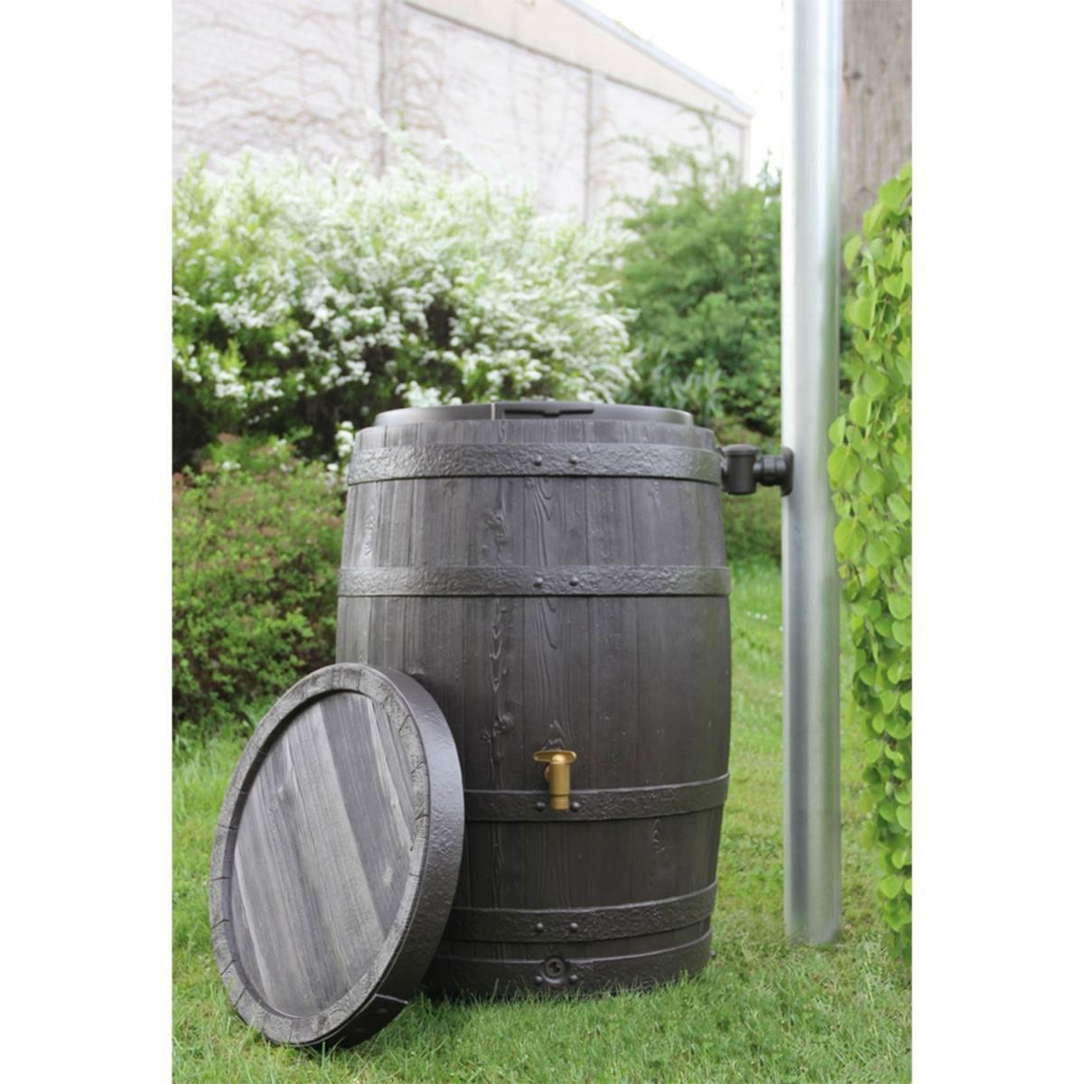 4rain Regenfass Vino mit Deckel 250 L braun Bild 3