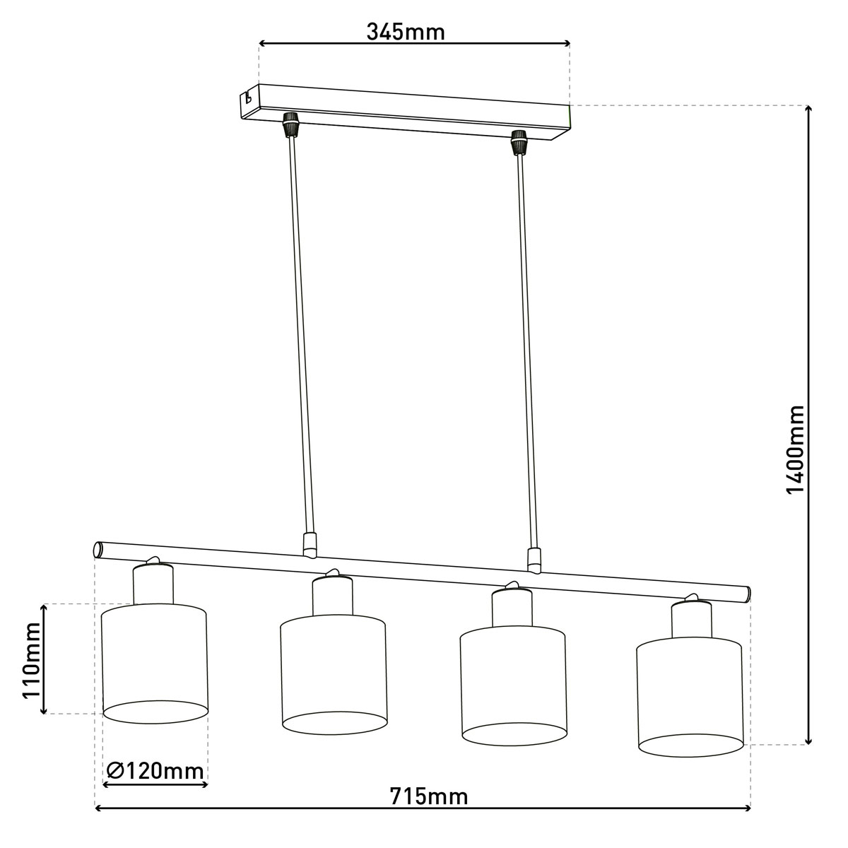 näve  Pendelleuchte Maron 4er braun Bild 10