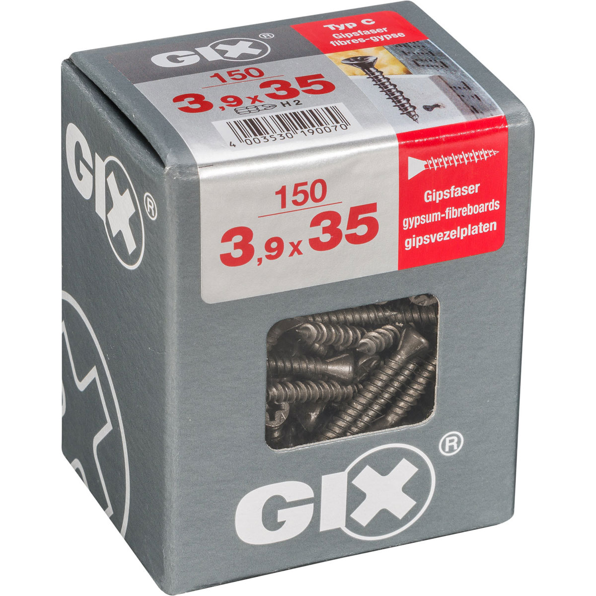 Gix Schnellbauschraube C Senkkopf 3,9 x 35 mm 150 Stück Gix Schnellbauschraube C Senkkopf 3,9 x 35 mm 150 Stück